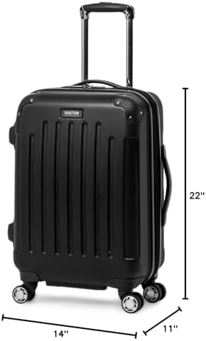 Kenneth Cole REACTION Renegade Luggage Expandable 8-Wheel Spinner Lightweight Hardside Suitcase, Champagne, 20-Inch Carry On