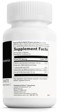 DAVINCI Labs Iron Bis-Glycinate - Gentle Iron Supplement for Women & Men - Help Support Hemoglobin Production & Normal Energy Levels with Vitamin C