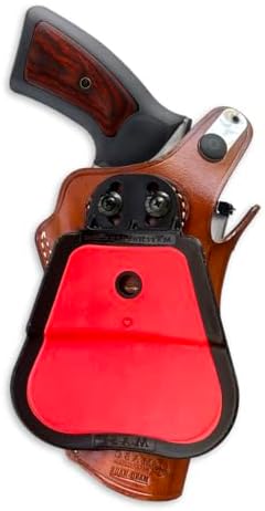 Masc Premium Leather OWB Paddle Holster for with Thumb Break Fits, GP-100 4.2-inch, Brown #1033#