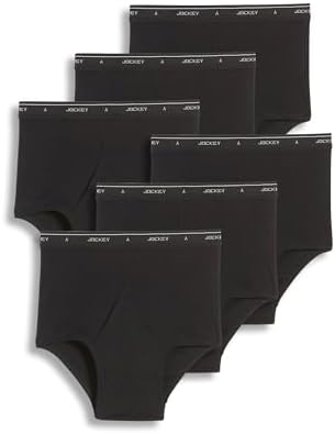 Jockey Classic Full Rise Brief- 6 Pack - 100% Cotton Underwear for Men