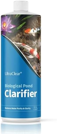 Pond Clarifier for Outdoor Ponds - Treats up to 80,000 Gallons - Concentrated Live Beneficial Bacteria - - Clears Cloudy Pond Water - Safe for Fish, Plants, Pets and People