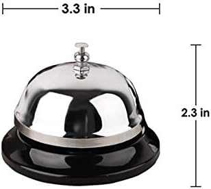 HeeYaa Call Bell 2 Packs 3.3 Inch Diameter with Metal Anti-Rust Construction, Desk Bell for Hotels, Schools, Restaurants, Reception Areas, Hospitals