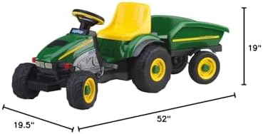 Peg Perego John Deere Farm Tractor and Trailer Pedal Tractor, Green