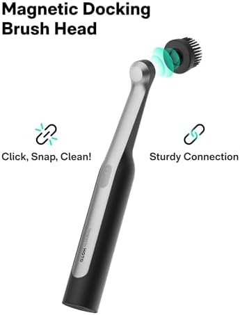 HOTO Wand™ Cordless Spin Scrubber, Electric Grout Brush, 12 Brush Heads | IPX7 Full Body Waterproof Bathroom Scrubber, Cleaning Brush for Grout