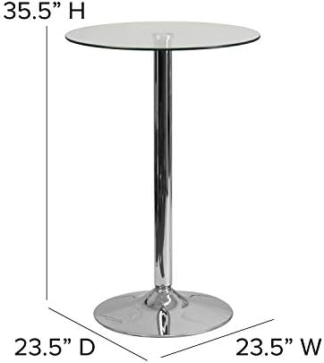 Flash Furniture 23.5 in Glass Round Table | Chrome Base