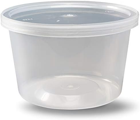 DuraHome - Deli food Storage Containers with Lids 32 oz, Quart Pack of 24 Leak-proof Freezer Safe Microwaveable Soup Storage Container - Clear Plastic Premium Quality