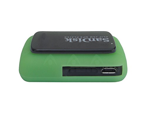Silicone Case for Sandisk Clip Jam (SDMX26) MP3 Player (Released in 2015), Soft Rubber Skin Bumper Cover, Lawn Green