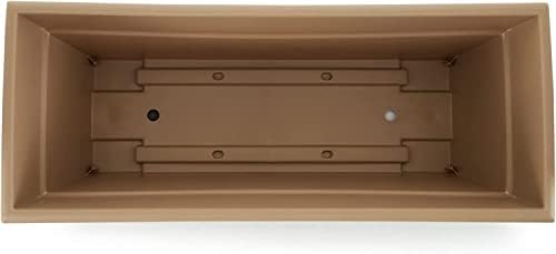 The HC Companies Romana Planter Box, 28 Inch, Clay, 1-Pack | Plastic, Drainage Plug, Lightweight, UV-Resistant, for Garden, Patio, Balcony & Fence