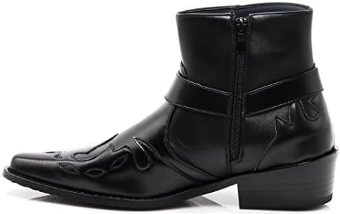 Enzo Romeo WT11 Men's Western Cowboy Motorcycle Ankle Boots
