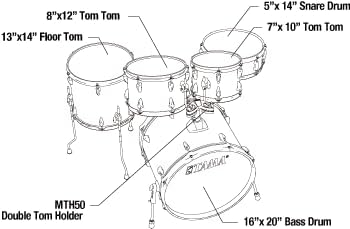 Tama Imperialstar Complete Drum Set - 5-piece - 20" Kick - Hairline Blue