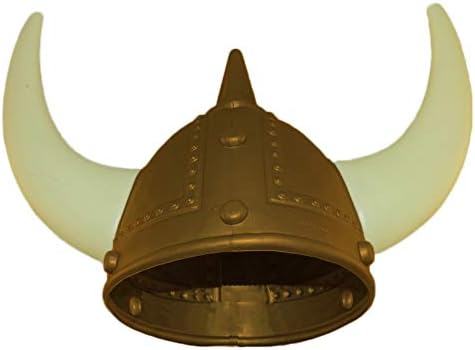Norwegian GOLD Viking Helmet Costume Hat with Horns