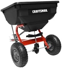 CRAFTSMAN Universal Tow Behind Broadcast Spreader for Seed, Fertilizer, and Ice Melt, 85 lb Capacity with Direct Rod Flow Control