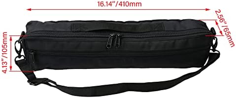 Mxfans Adjustable Shoulder Strap Flute Case Carrying Bag for 16 Holes C Foot Flute 16.14 Inch Length 4.13 Inch Width 2.56 Inch High
