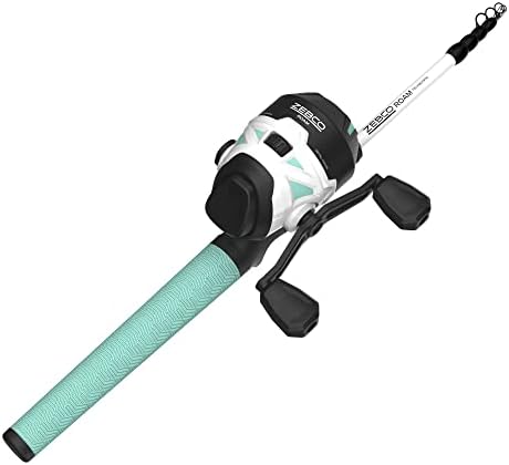 Zebco Roam Telescopic Fishing Rod and Spinning or Spincast Fishing Reel Combo, Durable 6-Foot Fiberglass Rod with ComfortGrip Handle