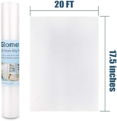 Shelf Liner, Non-Slip Cabinet Liner, Washable Oil-Proof for Kitchen Cabinet, Shelves, Refrigerator, Storage, Desks, 12 Inches x 20 FT