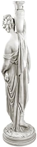 Design Toscano Dione the Divine Greek Water Woman Indoor/Outdoor Garden Statue, Medium, 22 inches tall, Cast Stone Resin, Antique Stone Finish