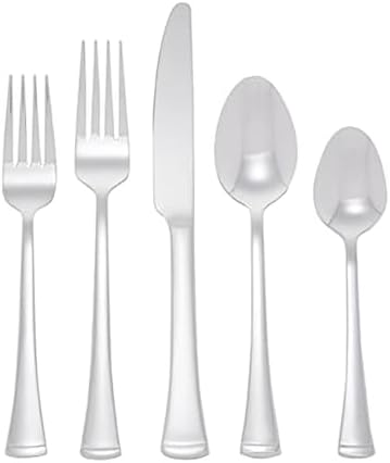 Gourmet Basics by Mikasa Contempo 45-Piece Stainless Steel Flatware Set, Service for 8