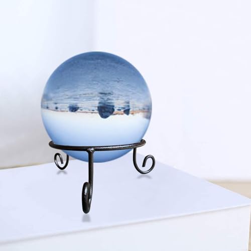 Black Iron Ball Stand - Gazing Globe Stand for Balls, Sphere Holder Wrought Iron Display Stand, Crystal Ball Stand, Glass Bowl Ring Metal Egg Stands