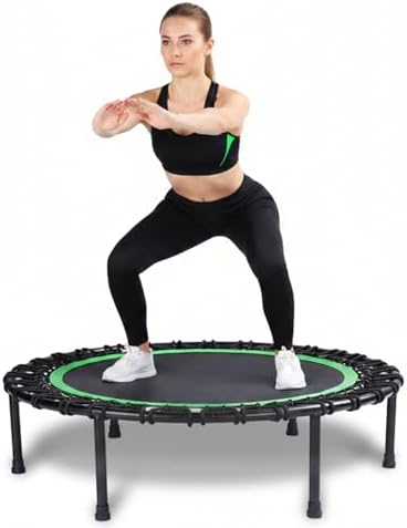 40" Mini Trampoline for Adults, Fitness Rebounder with Elastic Bands, Indoor Exercise Trampoline, Low Impact Workout Equipment for Home Gym