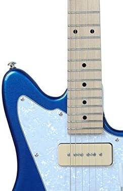 Monoprice Indio Series, 6-String Offset DLX Plus Alder Electric Guitar - Right Handed, With Gig Bag, Blue, OS40