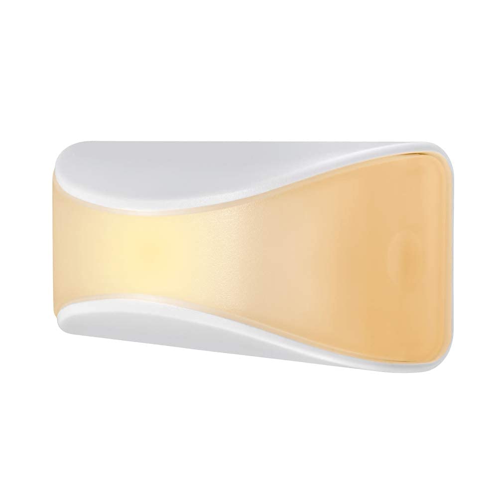 Mr Beams MB500A Wireless Battery Powered Dusk to Dawn Amber Sleep Friendly LED Stair Light/Night Light, White, 2-Pack