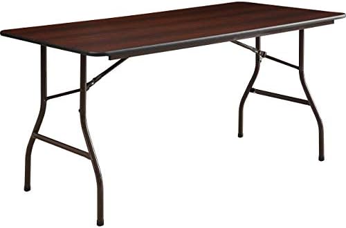 Lorell Folding Table, 60 by 30 by 29-Inch, Mahogany