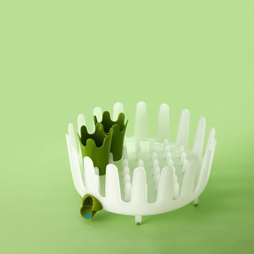 Chef'n Plastic 401-281-004 DishGarden Dish Rack, 14 x 13.25 x 6.5 inches, White/Green
