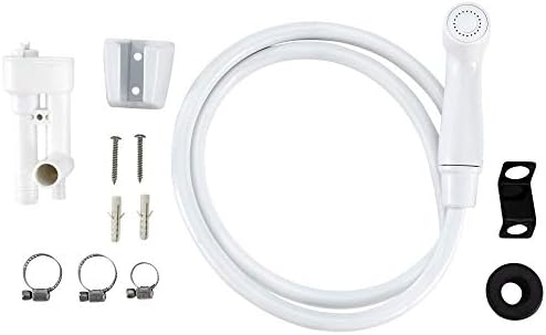 RecPro 4" RV Tub & Shower Diverter Faucet, White/Smoke, Handheld