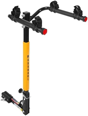 MaxxHaul 50025 Hitch Mount 2-Bike Rack for Cars, Trucks, SUVs, Minivans – Fits 1-1/4" & 2" Hitch Receivers, 100 lb Capacity, Anti-Rattle