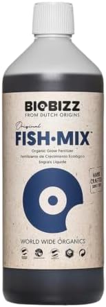 BioBizz 1L Fish-Mix Organic Liquid Fertiliser - Nitrogen-Rich Fish Emulsion Plant Feed for Soil, Coco and Hydroponics - Stimulates Microbial Activity for Vigorous Vegetative Plant Growth