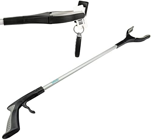 Vive Reacher Grabber 32" - Extra Long Mobility Aid - Rotating Hand, Heavy Duty Grip Arm - Reaching Assist Tool for Trash Pickup, Litter Picker, Garden Nabber, Disabled, Handicap Arm | Duty Grip Arm - Reaching Assist Tool for Trash Pickup, Litter Picker,…
