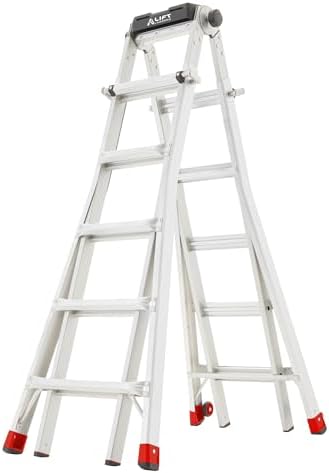 Lift Ladders 18-Ft Multi-Position Aluminum Ladder, 5-in-1, 300 lb. Capacity