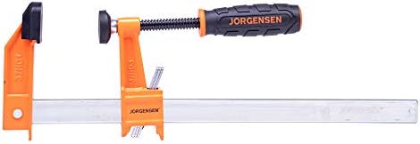 Pony Jorgensen 3712-HD 12-Inch Heavy-Duty Steel Bar Clamp, Orange | 3-Inch Reach Orange Clamp, Non-Marring Pads, Multiple-Disc Clutch