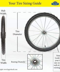 Lapp Wagons 20" to 26" Flat Free Heavy Duty Metal Spoke Wheels | 4" Hub, 3/4" Axle Bearing | For Utility Carts | 24" x 1.95" Tire