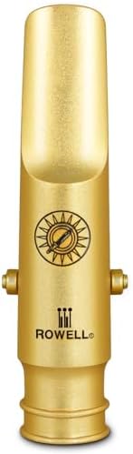 ROWELL Tenor Saxophone Metal Mouthpiece Jazz Sax Mouthpiece- 5-Level Adjustable Ligature & Protective Cap Full Tone for Jazz & Concert Band