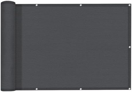 SUNLAX 3'x10' Black Balcony Privacy Screen Fence Windscreen 90% UV Block