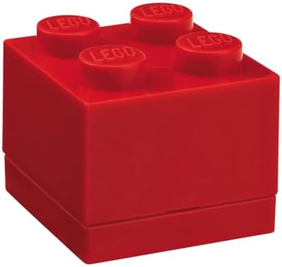Room Copenhagen LEGO Mini Box 4 Knobs Blue - Versatile Small Storage Box for Snacks, Jewellery, Hair Accessories, Souvenirs & More - Dishwasher Safe, 46 x 46 x 43 mm