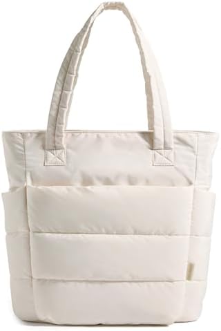 BAGSMART Tote Bag for Women, Lightweight Puffy Tote Bag with Compartments Shoulder Bag Handbag for Travel, Work, Gym | Lightweight
