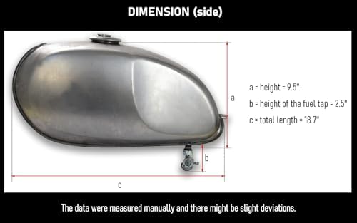 0081 Cafe Racer Motorcycle Fuel Gas Tank 2.9 Gallon Univesal Raw Steel for Honda Yamaha Suzuki Kawasaki (Frame Modification Required)