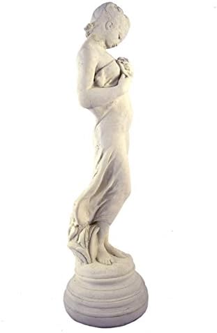 Classic Victorian Style Girl with Dove Cast Stone Garden Muse Statue | 28-Inches, Made in the USA