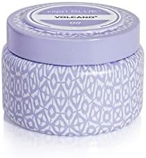 Capri Blue Volcano Printed Travel Tin Jar Candle - Luxury Candle with a Long Lasting Soy Wax Blend - Scented with Tropical & Fruity Fragrance (Blue Color, 8.5 oz)