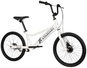 Strider 20x Convertible Balance Bike, Easy Assembly, Ages 8+, White | Lightweight Aluminum Frame with Kickstand, No-Pedal, Dual Drum Handbrakes