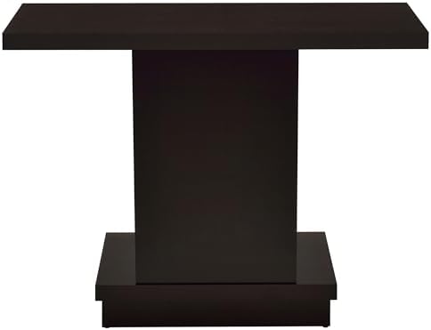 Coaster Home Furnishings - Reston - Engineered Wood - 40-Inch Rectangular Contempandary Table with Geometric Pedestal Base Design and Plastic Glides