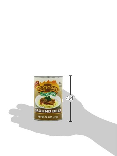 Keystone All Natural Ground Beef 14 Ounce Long Term Emergency Survival Food Canned Meat | Fully Cooked Ready to Eat | Gluten Free Family Pack of 1