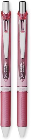 Pentel Pink BCA EnerGel Retractable Liquid Gel Pen, (0.7mm), Medium Line, Metal Tip, Pink Barrel, Black Ink, Pack of 3 (BL77PBP3A-BC)