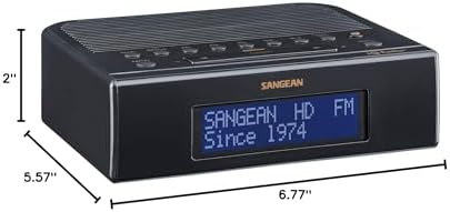 SANGEAN SG-114 AM/FM-RBDS Digital Tuning Clock Radio with USB Phone Charging