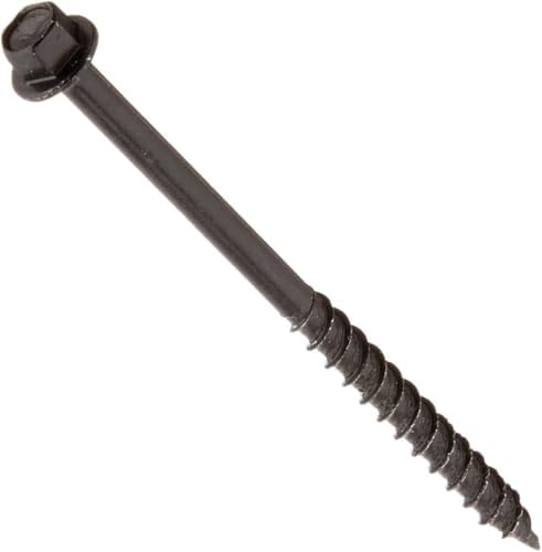 Power Pro 50 Pcs Timber-Tite Landscape Screws (1/4" x 10") | Hex Washer Head Heavy Duty Structural Wood Screws | Ceramic Coated Exterior Fasteners for Decks, Timber, Landscaping & Wood Construction