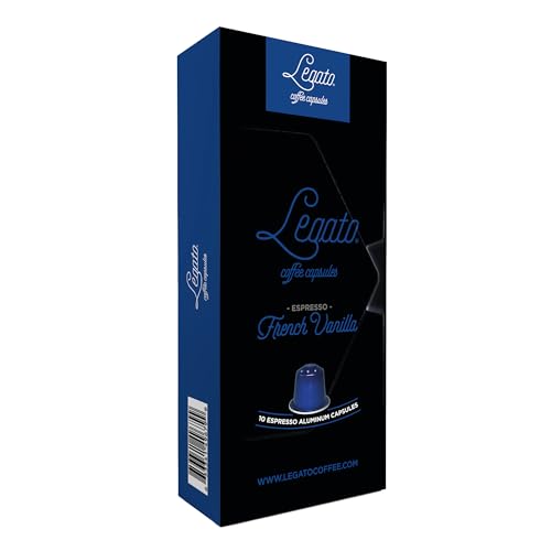 Legato Espresso Capsules - 10/100 count - Single-Serve Coffee Pods - Compatible with Nespresso OriginalLine Machine - Cafe-style Coffee at Home (100, Hazelnut Strength 5)