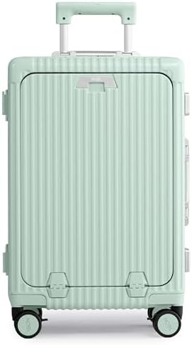 Nobl Travel Carry on Luggage, Zipperless Aluminum Frame, TSA Locks | PC Hard Shell Suitcase, Airline Approved, 360° Spinner Wheels, USB Charging Port, Cup & Phone Holder, 22.5x15x9.5, Ivory