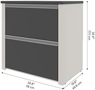 BESTAR Connexion Lateral File Drawer (Ready-to-Assemble), 30", Slate/Sandstone | Ready-to-Assemble; Adjustable leg levelers; ball-bearing drawer slides; Particle board construction